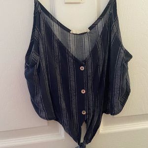 Spaghetti Strap Striped Blue Tank